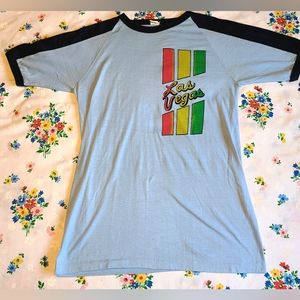 1970's Vintage Unisex Short Sleeve Raglan Ringer Tee Las Vegas Screenprint